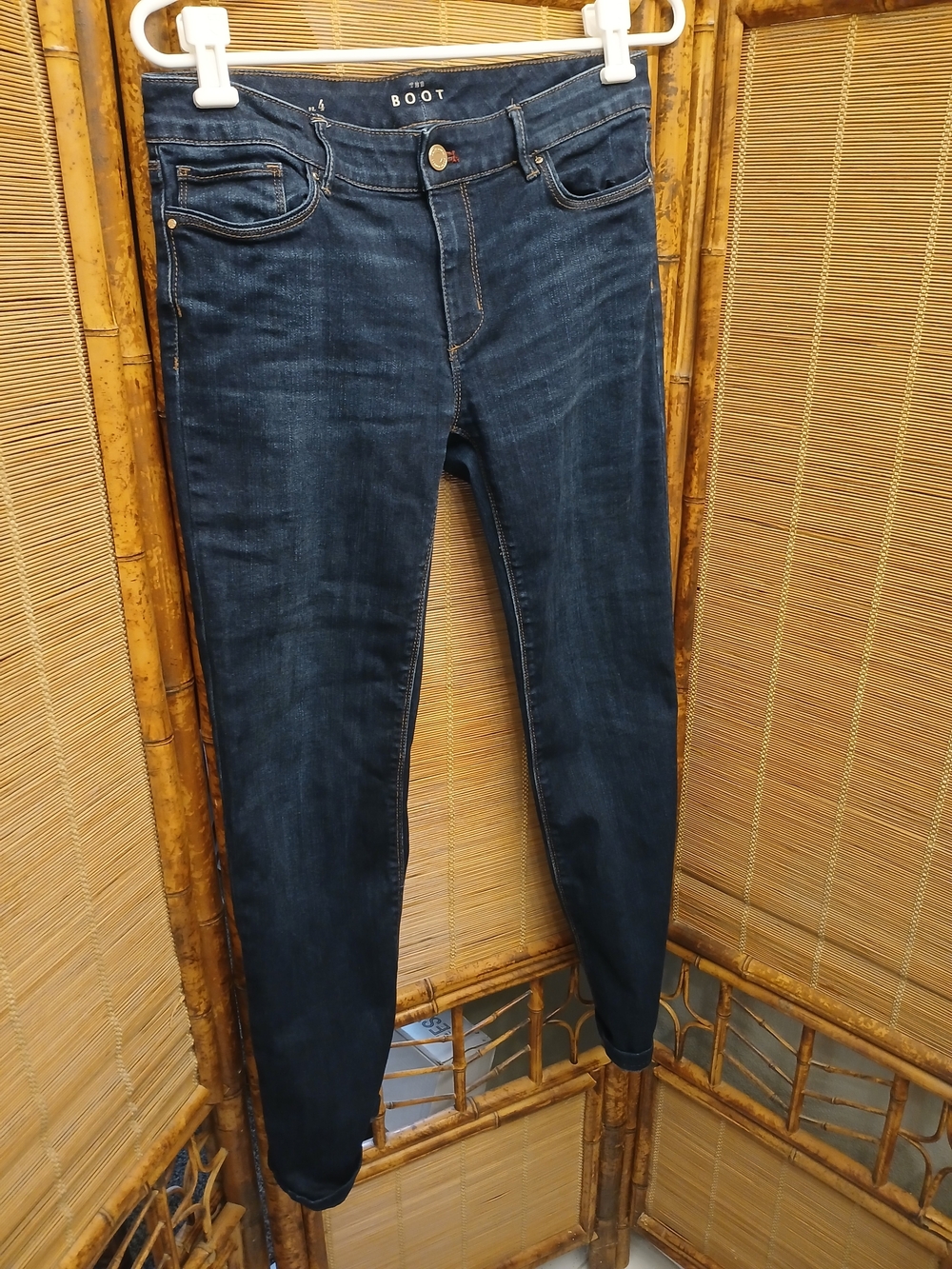 WHBM Women's Dark Blue Bootcut Stretchy Jeans